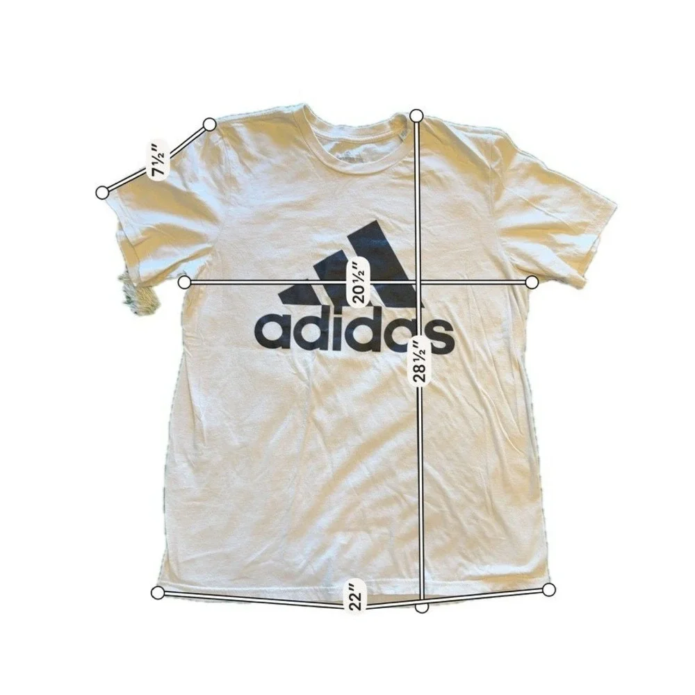 Adidas Amplifier Tee Mens Large White Excellent Short Sleeve Logo Graphic Shirt